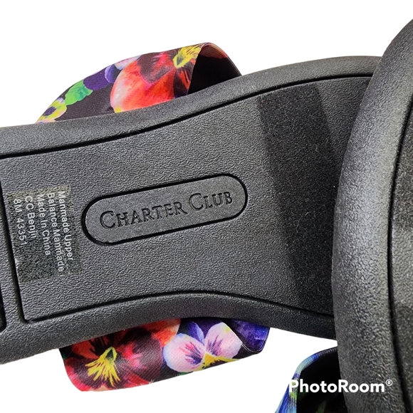 SANDALS CHARTER CLUB Benjii Fabric Cushioned Flip Flops Sz 8M - Picture 11 of 16